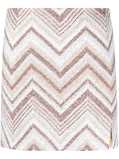 Missoni sequin-embellished zigzag-woven miniskirt - White - zdjęcie produktu nr 1