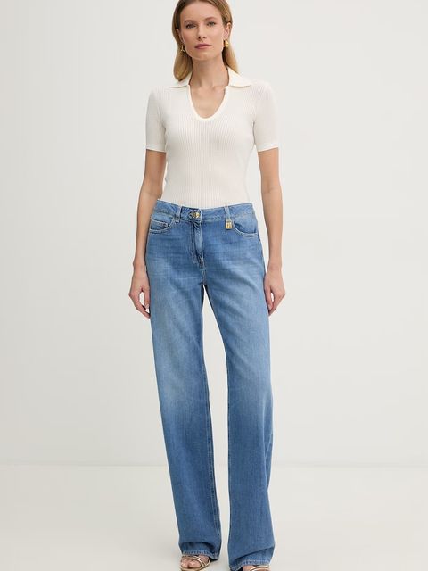 Elisabetta Franchi jeansy straight damskie - zdjęcie produktu nr 1