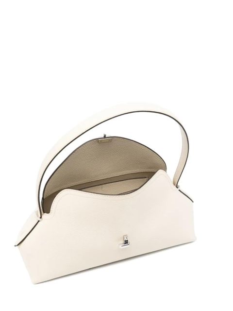 TOTEME T-lock grained leather shoulder bag - Neutrals