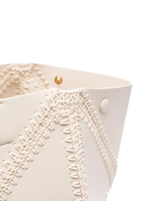 Nanushka The Origami crochet-stitch tote bag - Neutrals