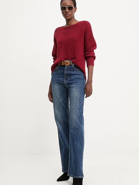 Answear.LAB sweter z wełną damski kolor bordowy - zdjęcie produktu nr 2