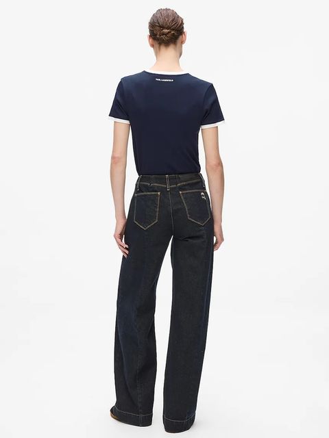 Karl Lagerfeld t-shirt IKON damski kolor granatowy A4W17097 - zdjęcie produktu nr 2