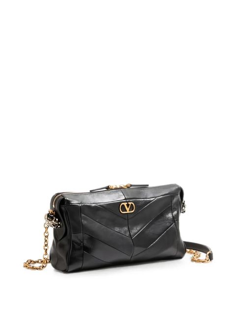 Valentino Garavani small Panthea chevron-quilted shoulder bag - Black