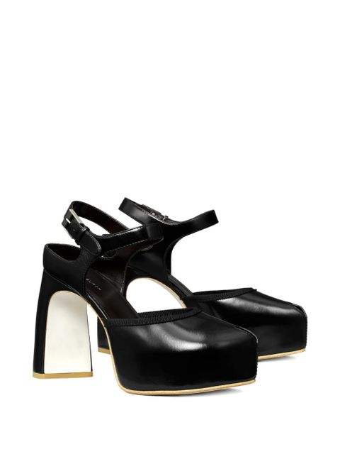 Tory Burch 110mm peep-toe platform pumps - Black