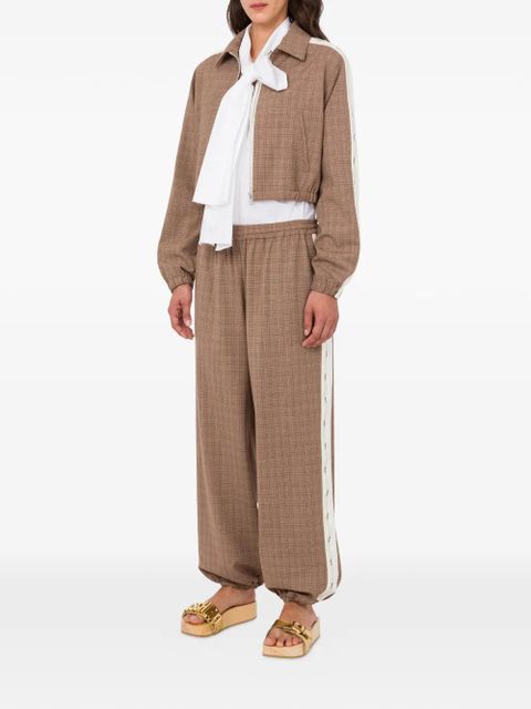 Moschino checked-pattern cropped jacket - Brown - zdjęcie produktu nr 2