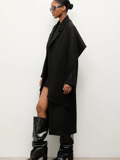 Answear.LAB płaszcz wełniany kolor czarny