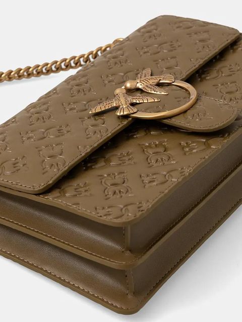 Pinko torebka skórzana kolor zielony 100941 A1YB