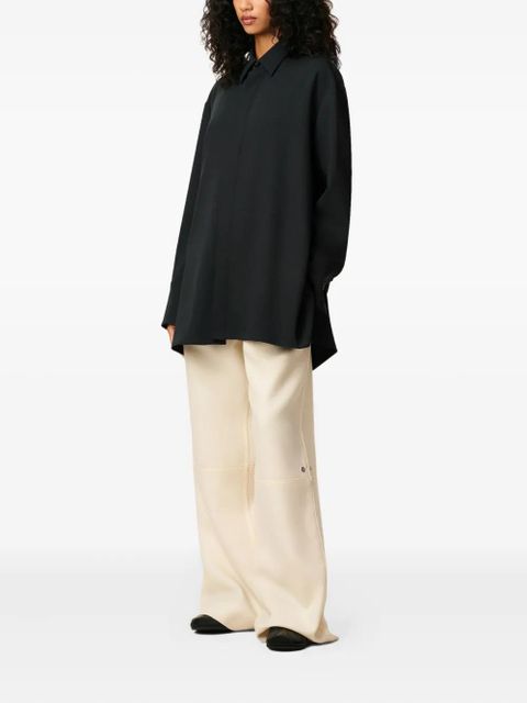 AMI Paris wool side-slit oversized shirt - Black