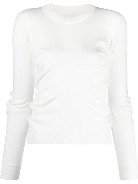 Maison Margiela ruched round neck jumper - White - zdjęcie produktu nr 1