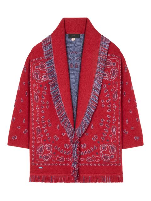 Alanui bandana-jacquard fringe cardigan - Red - zdjęcie produktu nr 1