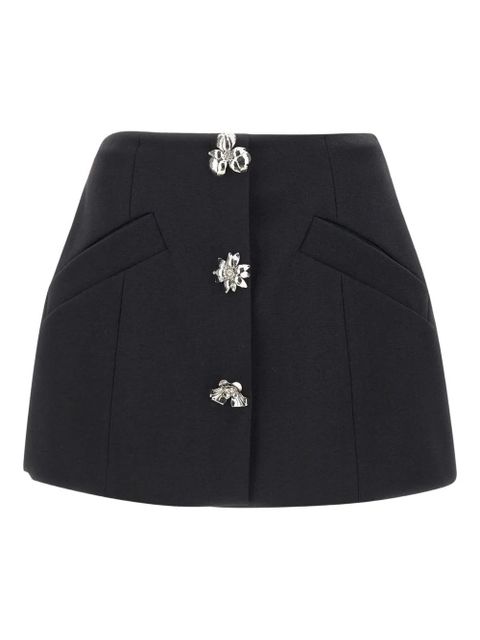 Blumarine flower-embellished mini skirt - Black - zdjęcie produktu nr 1