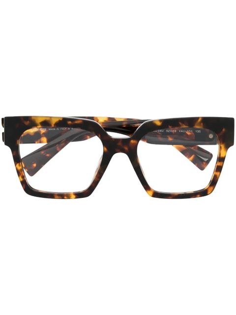 Miu Miu Eyewear tortoise square frame glasses - Brown - zdjęcie produktu nr 1