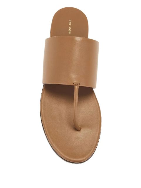 The Row leather thong sandals - Brown
