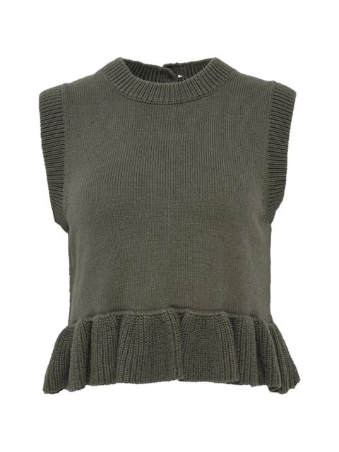Cecilie Bahnsen ruffled vest - Green - zdjęcie produktu nr 1