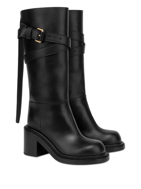 Moschino leather biker boots - Black - zdjęcie produktu nr 2