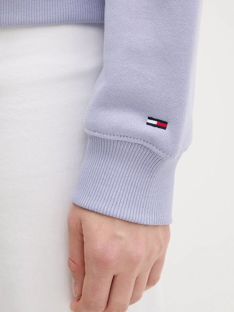 Tommy Jeans bluza bawełniana damska kolor fioletowy z nadrukiem DW0DW22517