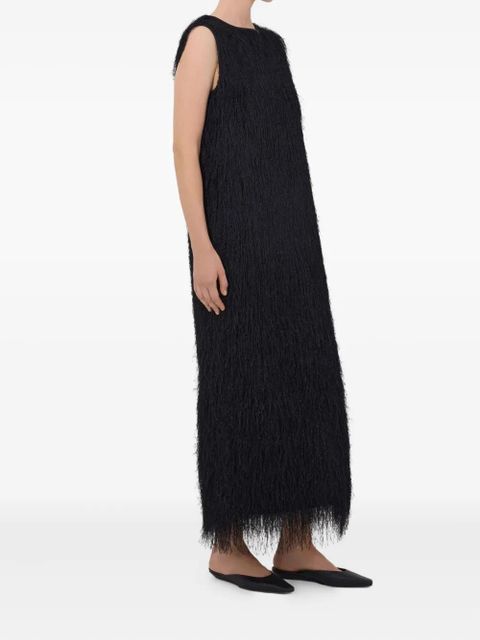 LouLou de Saison Tiwa fringed midi dress - Black