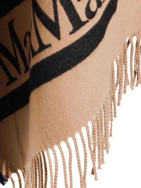 Max Mara fringed striped poncho - Neutrals