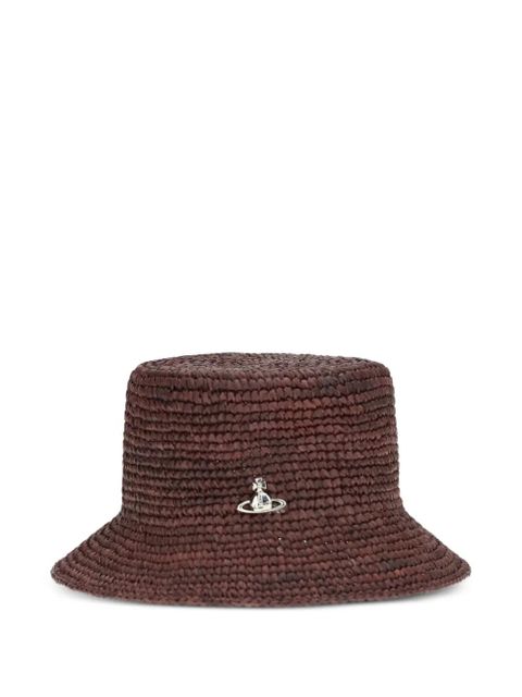 Vivienne Westwood raffia Orb-plaque bucket hat - Brown - zdjęcie produktu nr 1