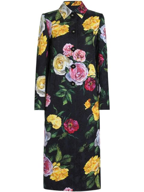 Dolce & Gabbana rose-print coat - Black - zdjęcie produktu nr 1