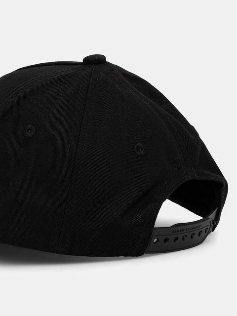 Armani Exchange czapka z daszkiem bawełniana kolor czarny z aplikacją XW000956 AF13848 - zdjęcie produktu nr 2