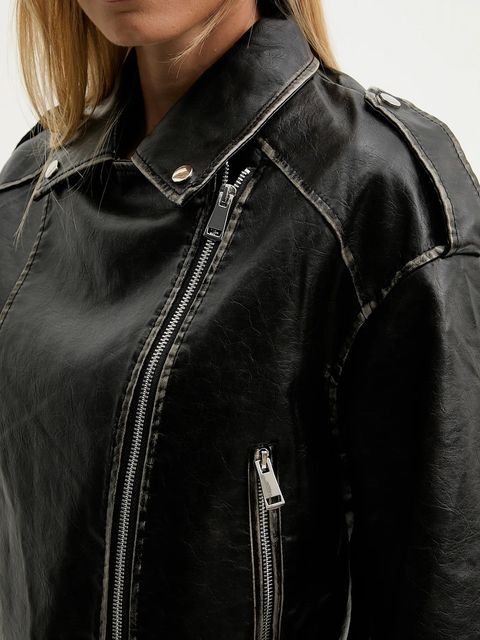 Answear.LAB ramoneska kolor czarny przejściowa oversize