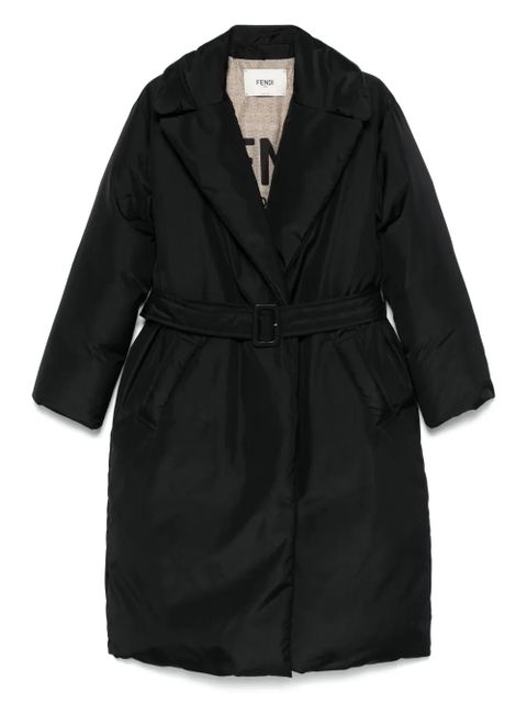 FENDI logo-embroidered coat - Black - zdjęcie produktu nr 1