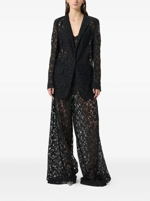 Blumarine single-breasted floral-lace blazer - Black
