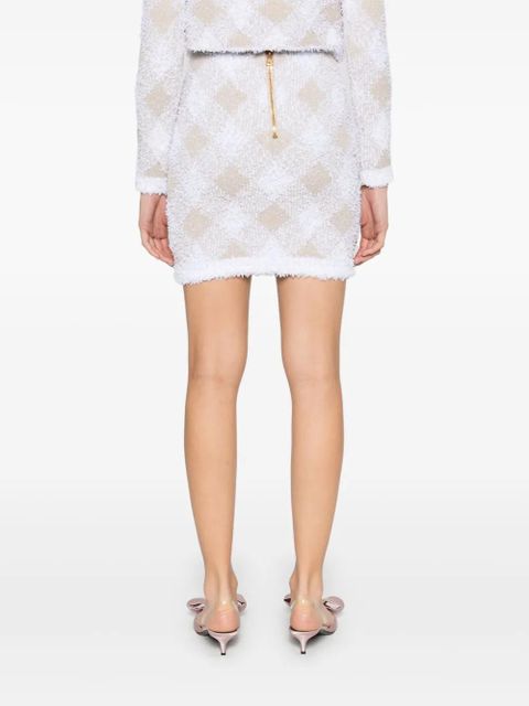 Balmain argyle-pattern mini skirt - White