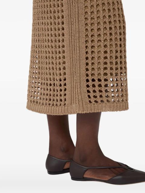 Max Mara openwork knitted skirt - Neutrals