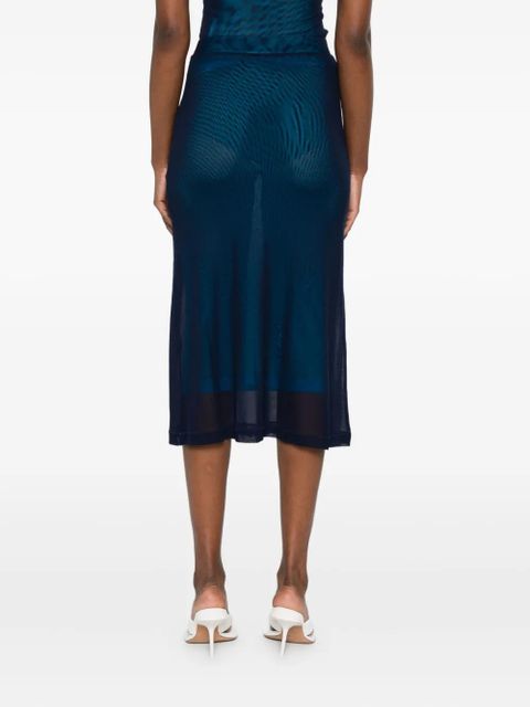 Off-White mesh midi skirt - Blue