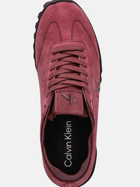 Calvin Klein sneakersy zamszowe LOW PROFILE RUNNER SUE MG damskie kolor bordowy YW0YW02050