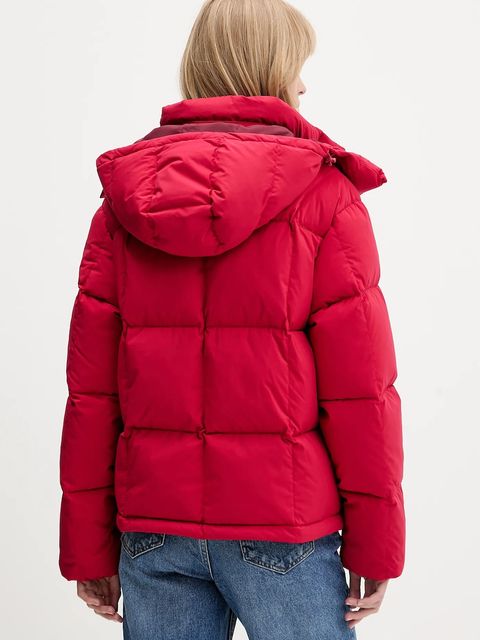 Tommy Jeans kurtka puchowa kolor czerwony zimowa DW0DW21623