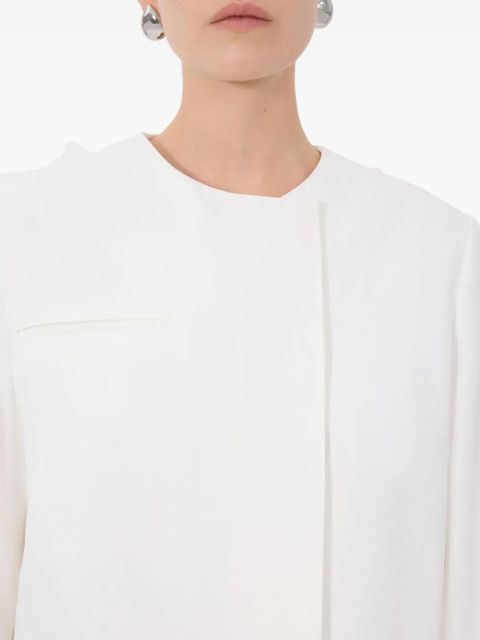 LouLou de Saison Bono asymmetric welt pocket jacket - White