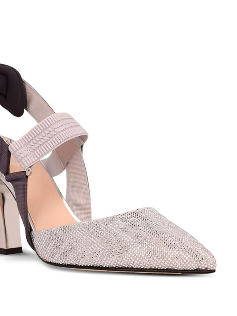 FENDI 85mm Colibrì strass heeled sandals - Grey