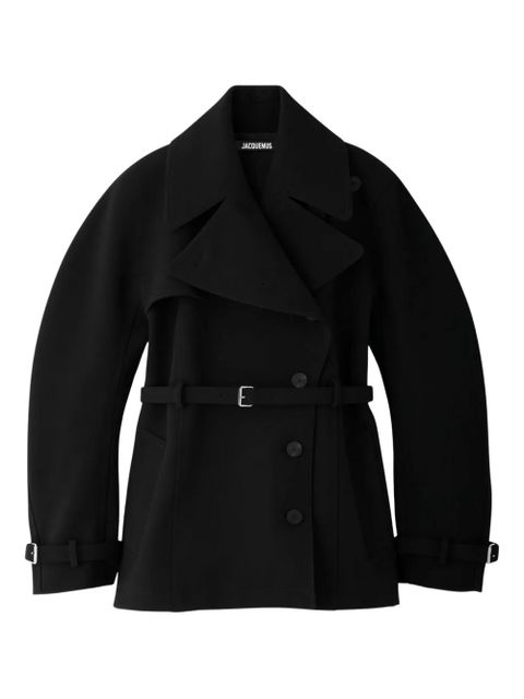 Jacquemus belted balloon-sleeve coat - Black - zdjęcie produktu nr 1