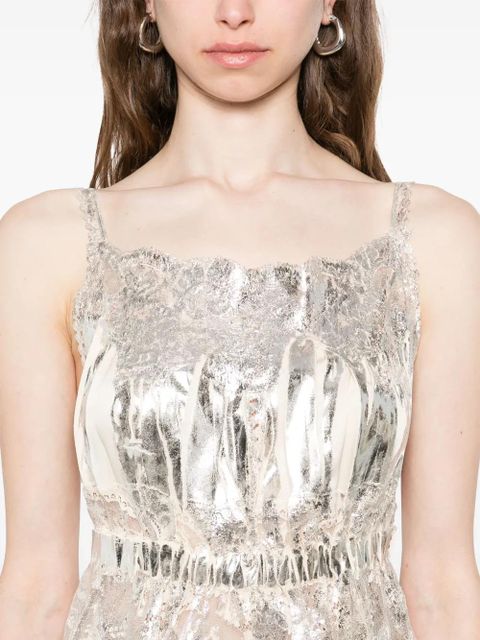 Rabanne metallic-finish top - Neutrals