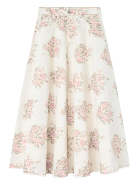 GANNI floral-print maxi skirt - Neutrals - zdjęcie produktu nr 1