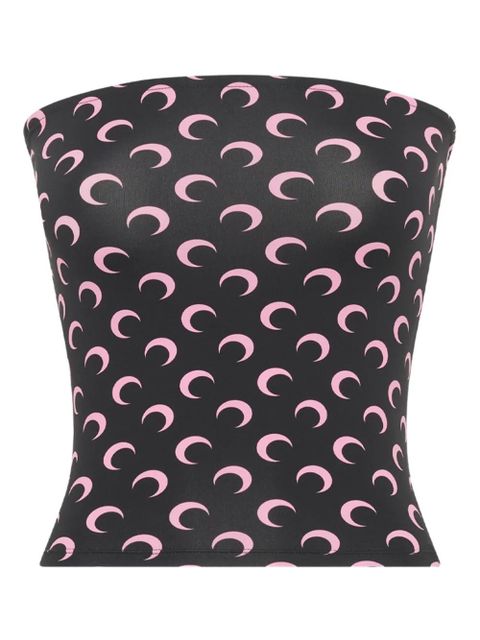 Marine Serre all-over moon-print tube top - Black - zdjęcie produktu nr 1