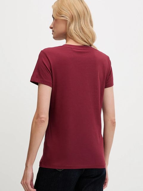 BOSS Orange t-shirt bawełniany damski kolor bordowy 50545288