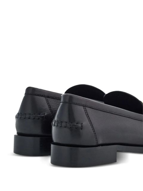 Ferragamo logo-plaque leather loafers - Black