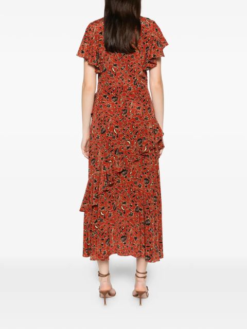 Ulla Johnson Amaia ruffled floral midi dress - Red