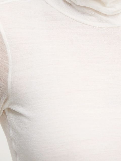 Liviana Conti longsleeve wełniany kolor kremowy z golfem F5WH17