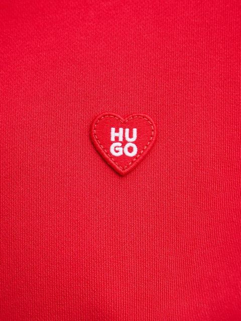 HUGO bluza bawełniana damska kolor czerwony gładka 50555808