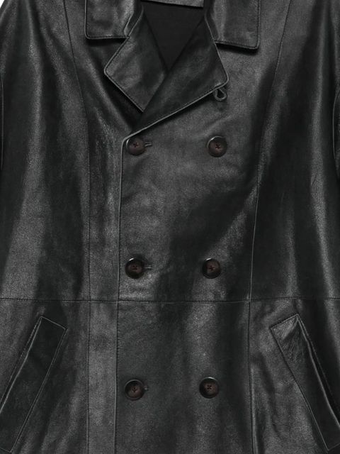 Alysi double-breasted cotton jacket - Black