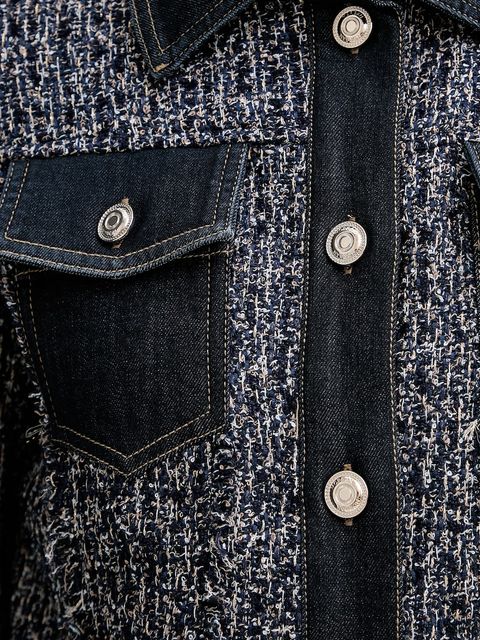 Morgan marynarka kolor granatowy jednorzędowa wzorzysta VOSCAR