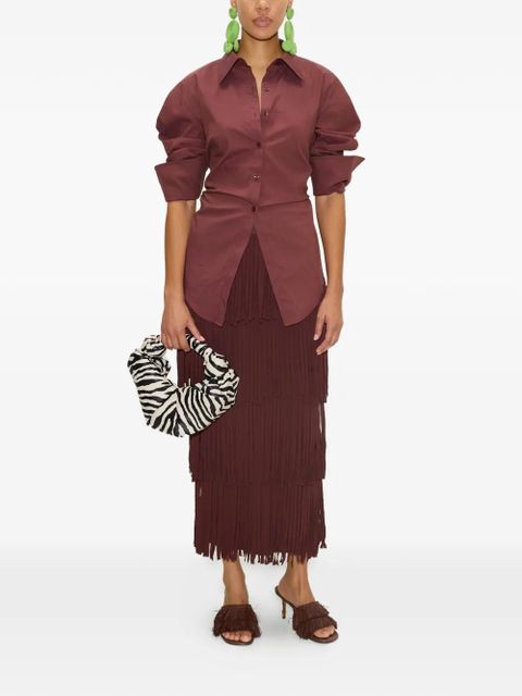 Simon Miller Za Za fringe midi skirt - Brown - zdjęcie produktu nr 2