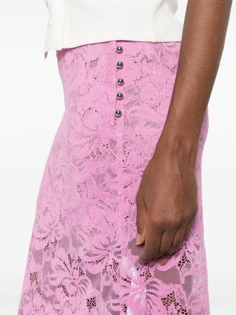 Rabanne lace pencil midi skirt - Pink