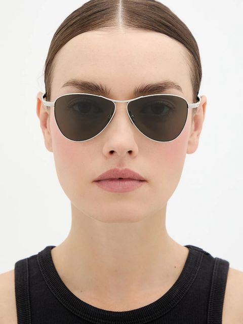 Saint Laurent okulary przeciwsłoneczne VESPER damskie kolor srebrny SL 831