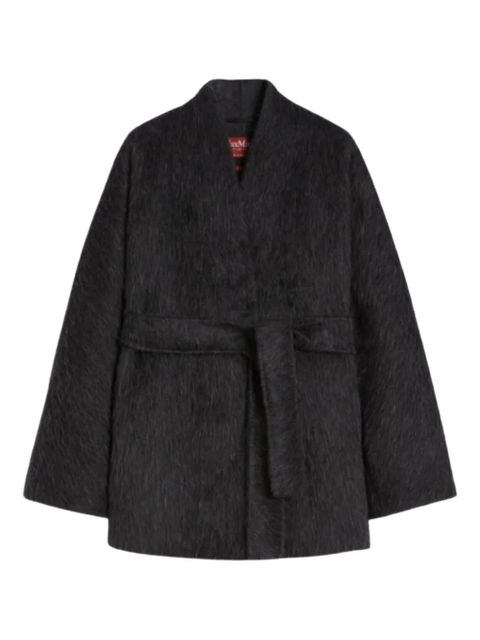 Max Mara belted brushed coat - Grey - zdjęcie produktu nr 1
